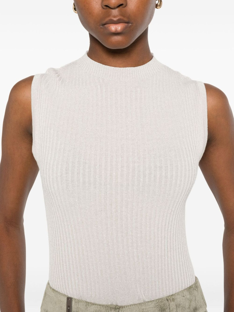 crew-neck ribbed knitted top 5