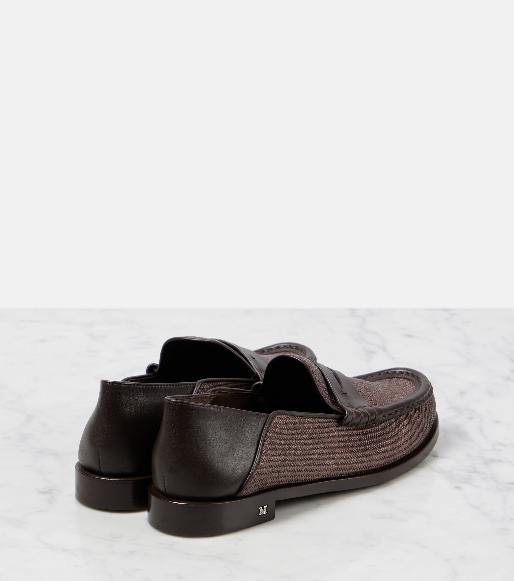 Raffia-effect penny loafers - 2