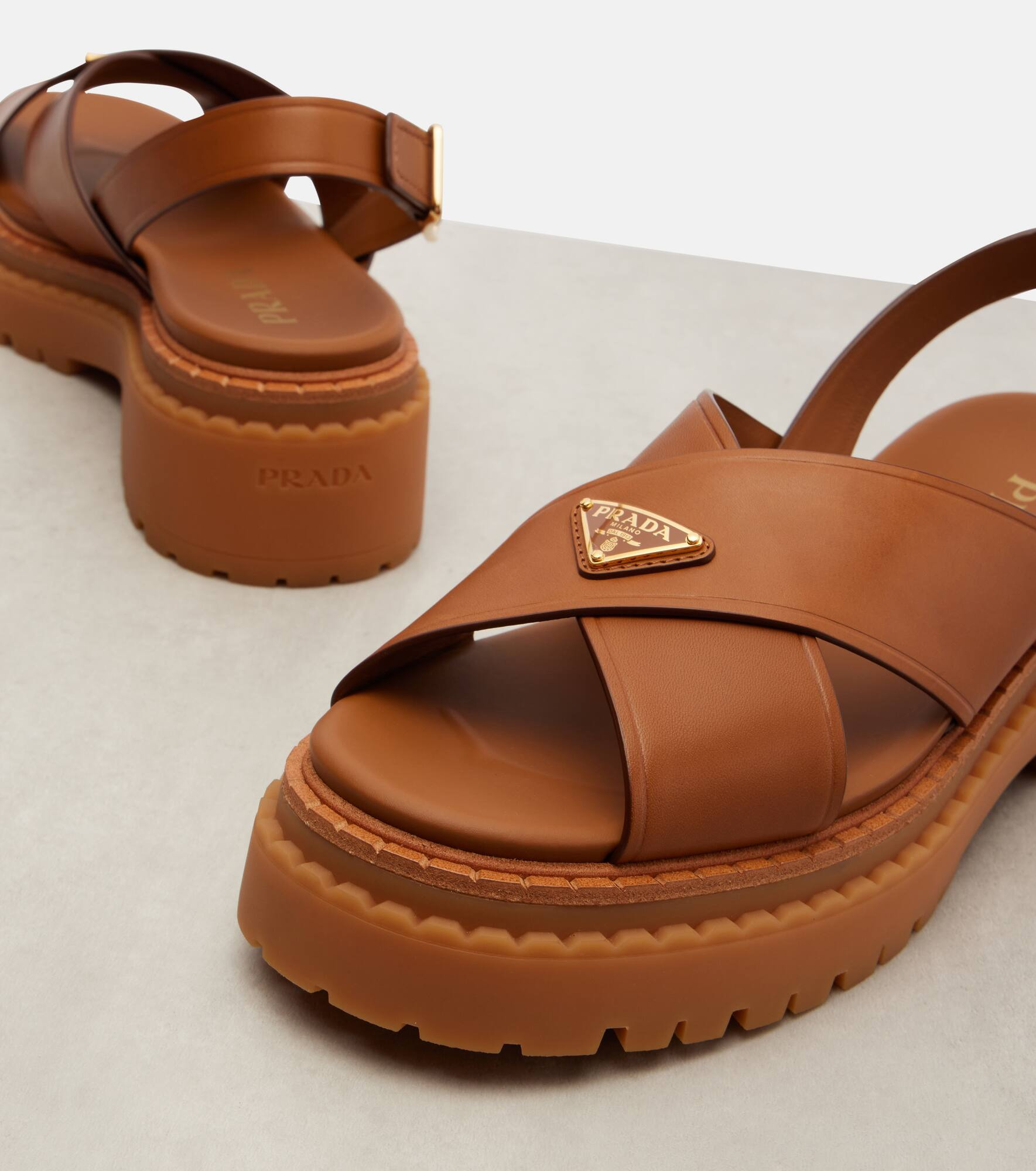 Logo leather sandals - 5