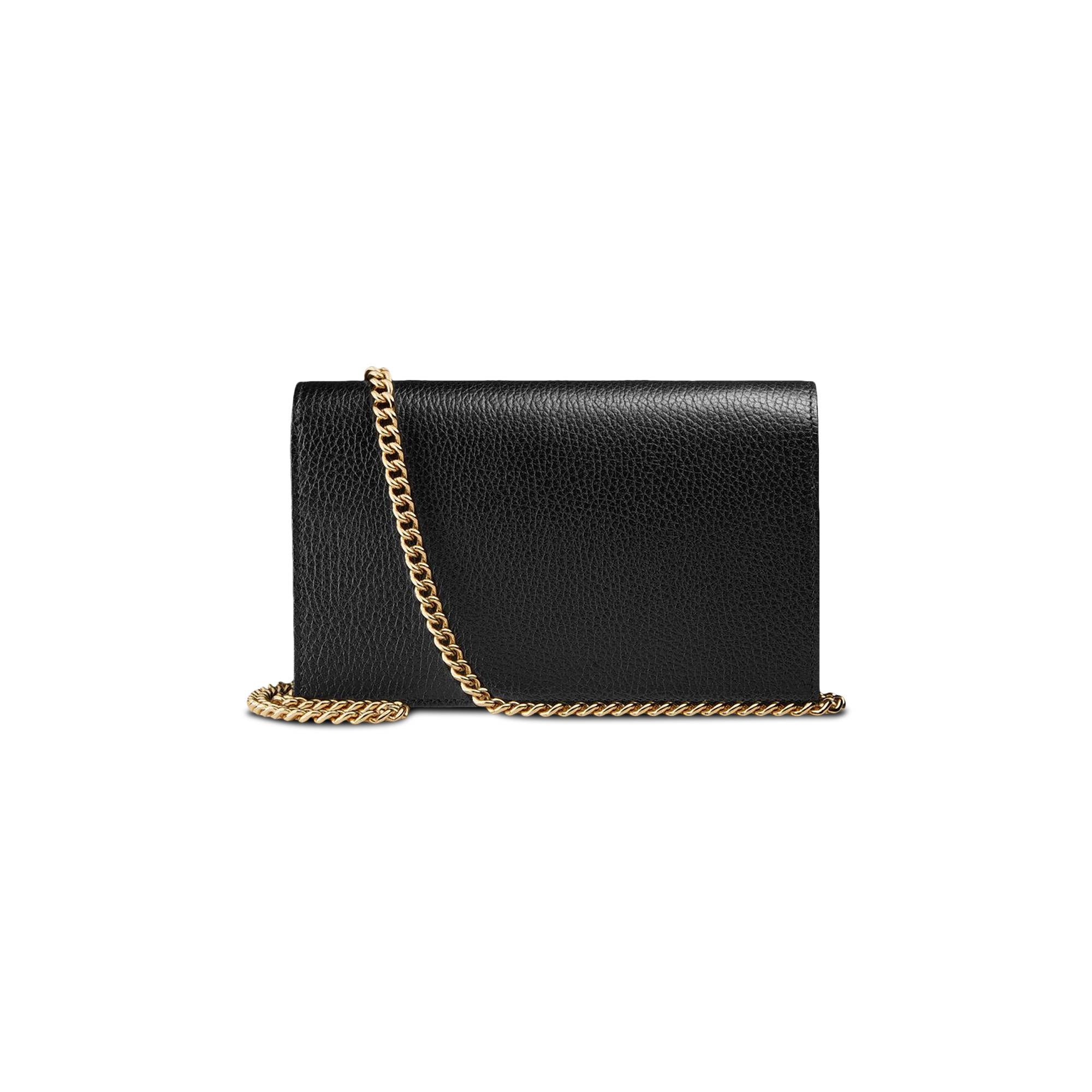Gucci GG Marmont Leather Mini Chain Shoulder Bag 'Black' - 2