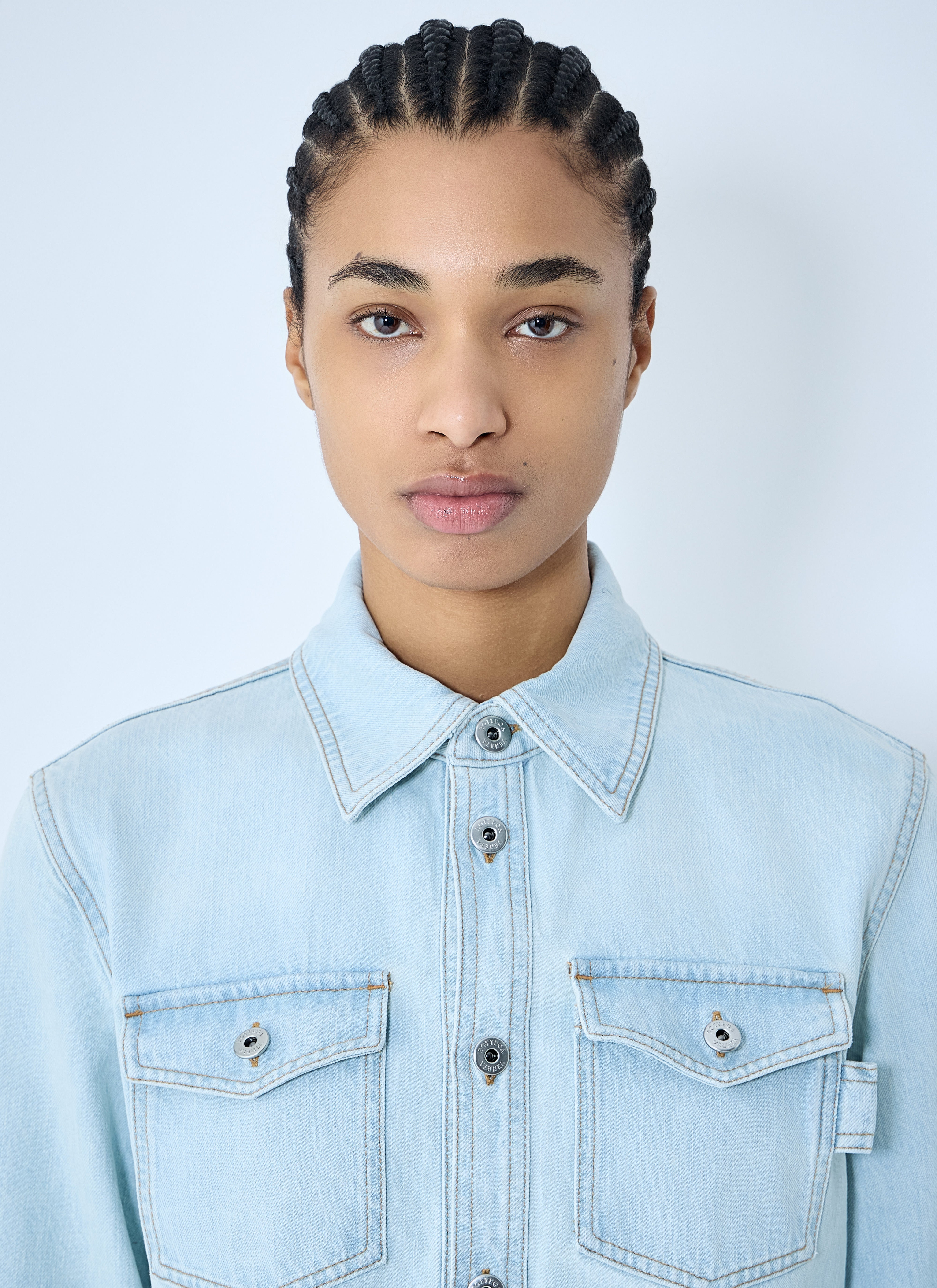 Bottega Veneta Women Extra Bleach Denim Shirt - 5