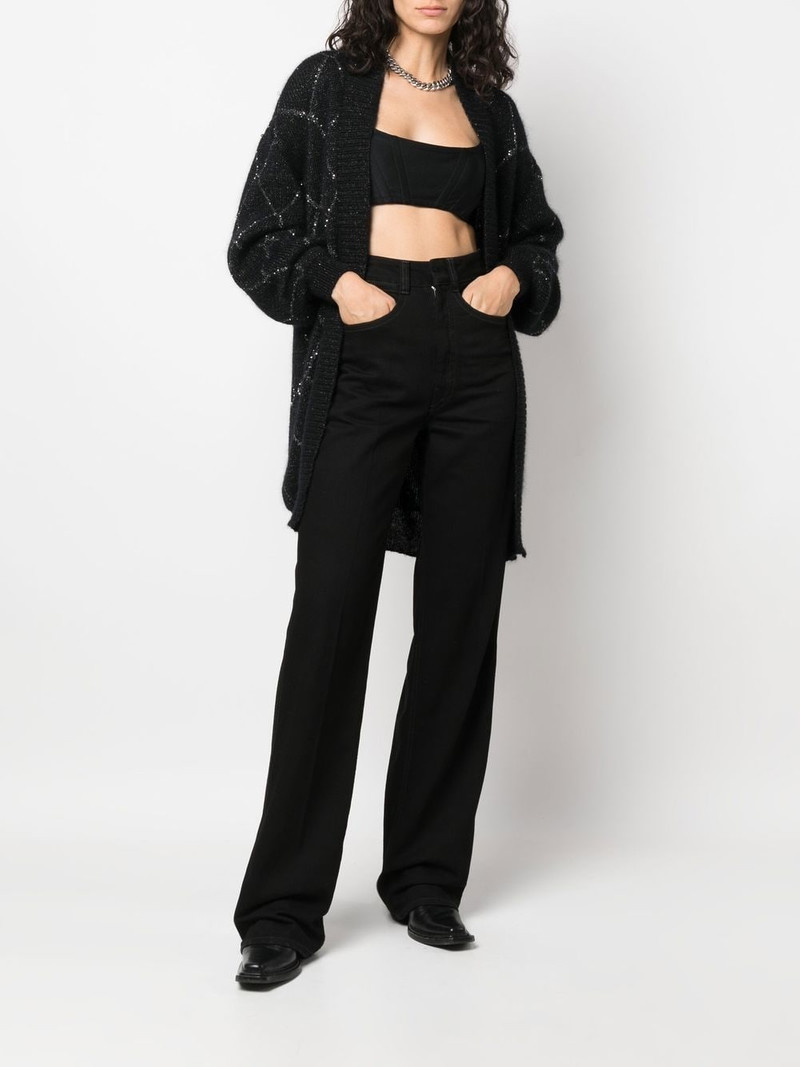SAINT LAURENT metallic-threading cardi-coat outlook