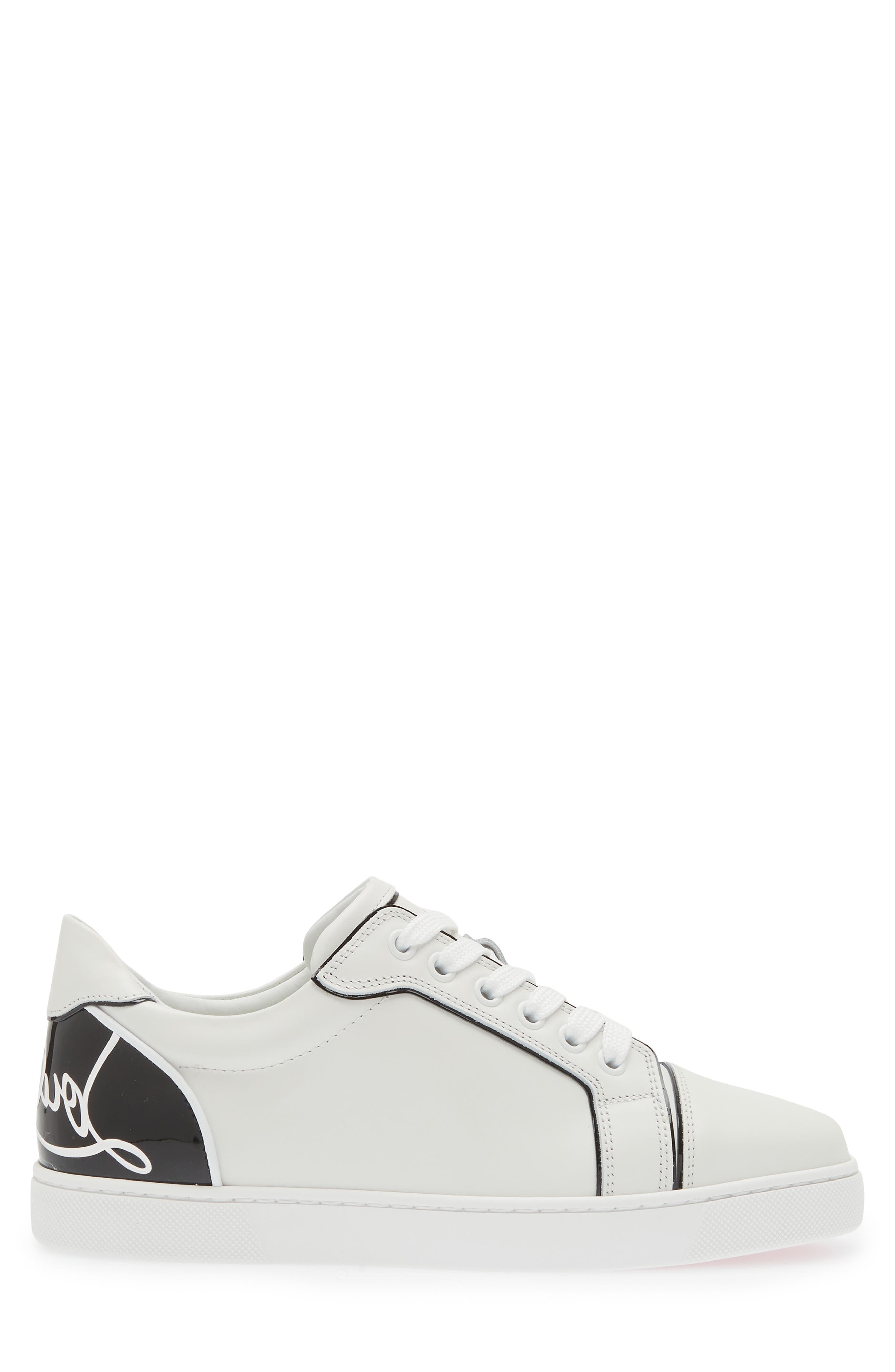 Christian Louboutin Fun Viera Low Top Sneaker in Bianco/Black at Nordstrom - 3