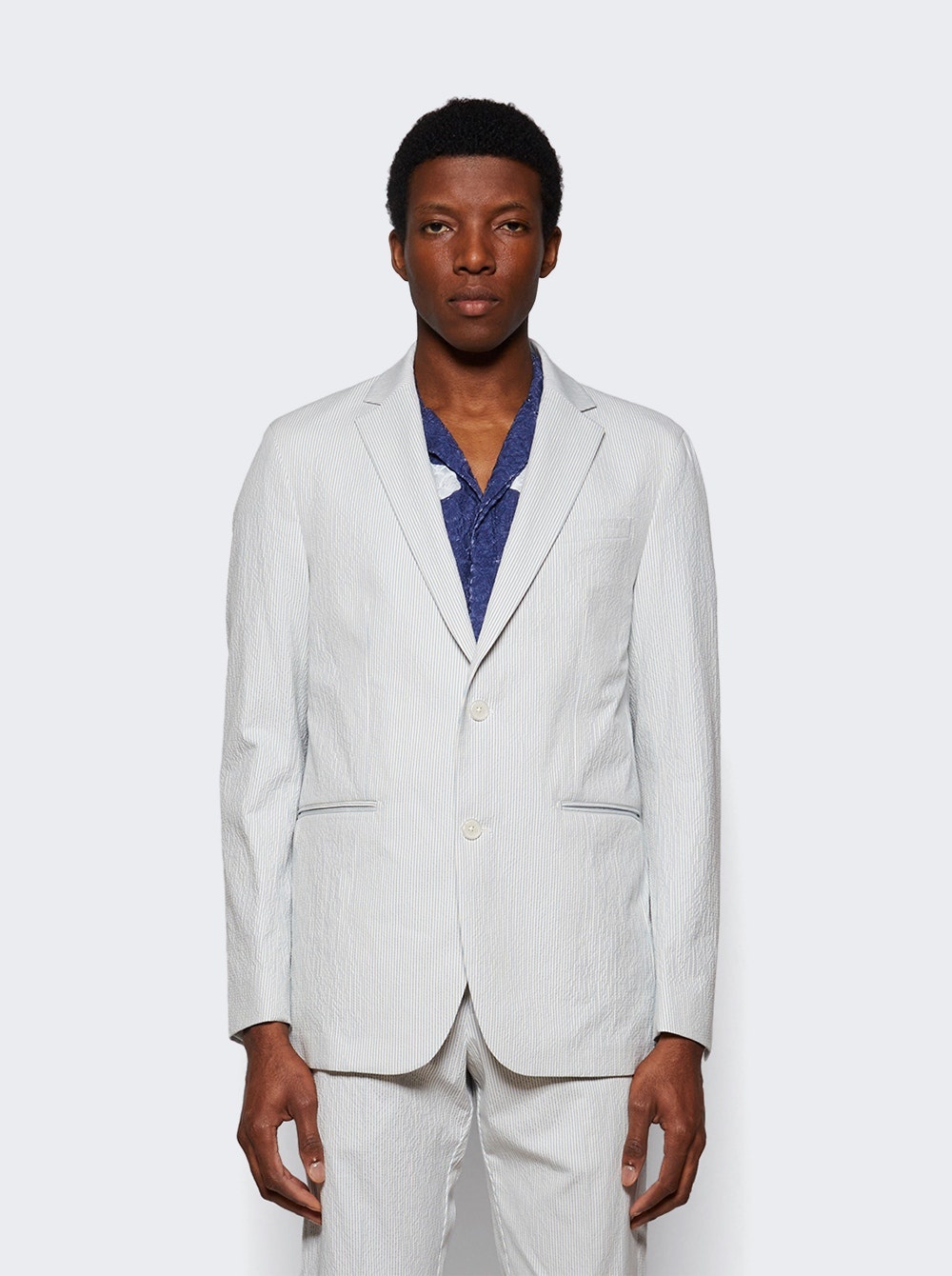 Garret Seersucker Blazer Wave Blue And White Sand - 2