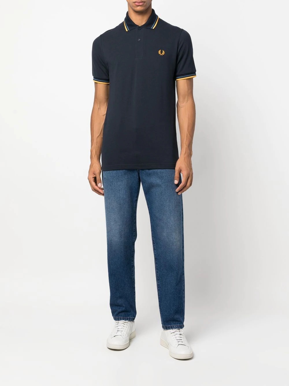 embroidered-logo short-sleeved polo shirt - 2