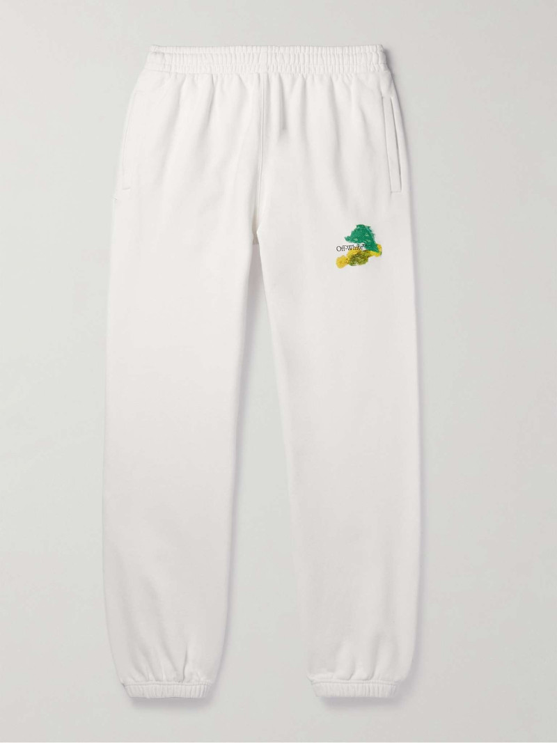 Tapered Printed Cotton-Jersey Sweatpants - 1