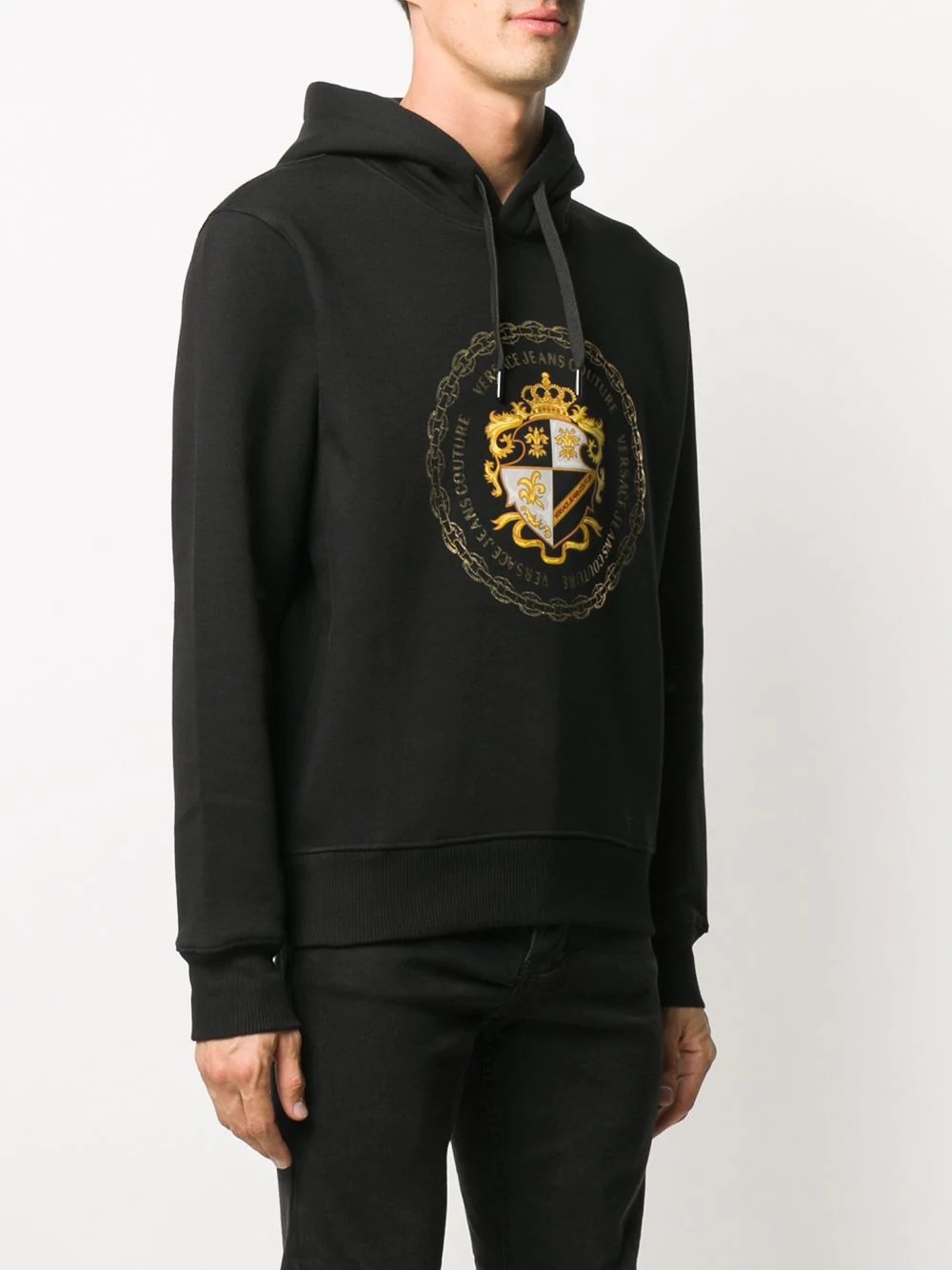 logo print drawstring hoodie - 3