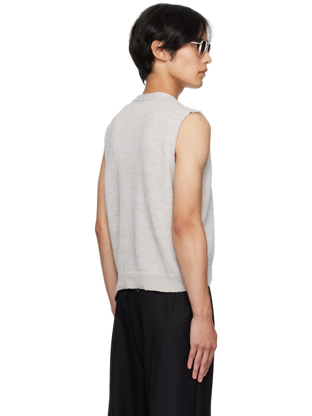 Beige Knit Vest - 3