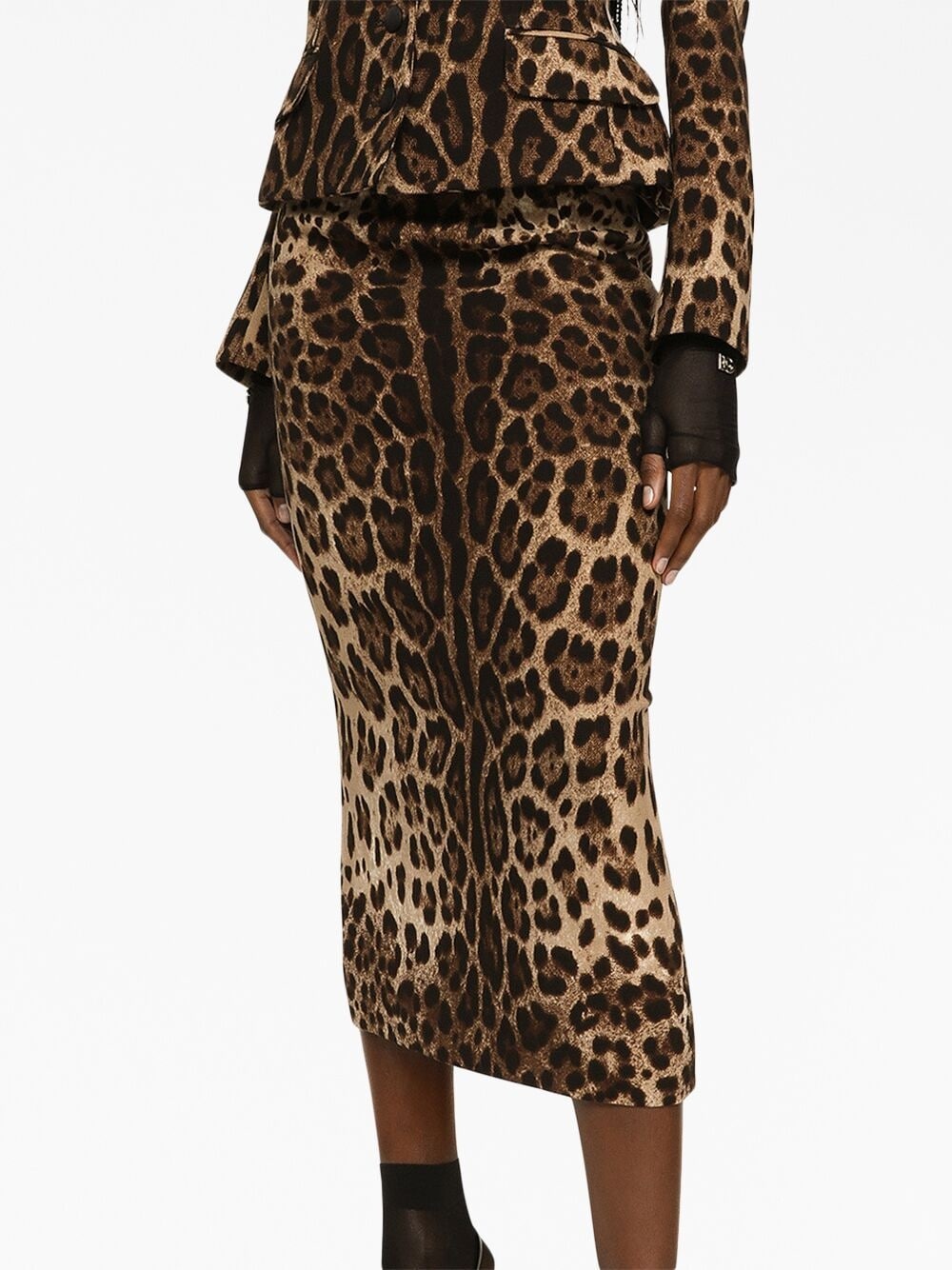 leopard-print midi skirt - 5