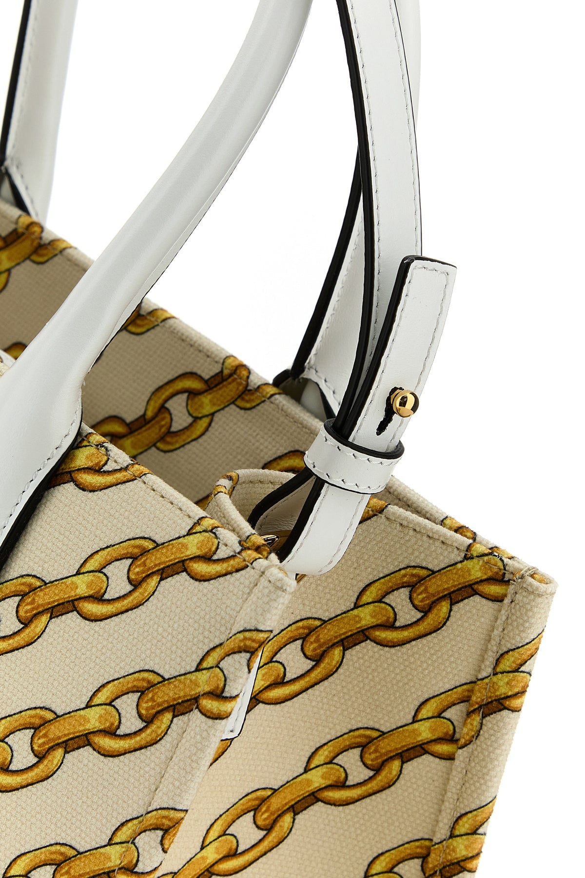Printed canvas small Chain Stripes La Medusa shopping bag - 4