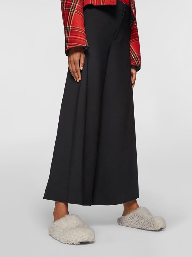 HIGH WAIST DOUBLE WOOL CREPE TROUSERS - 5