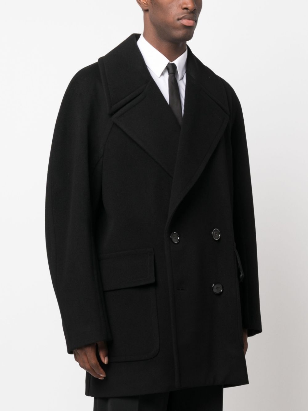 double-breasted tailored coat - 3