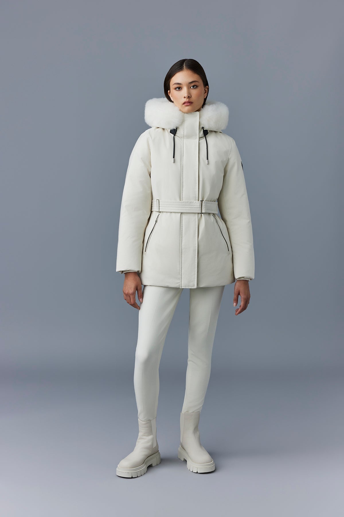 JENI 2-in-1 down parka with removable bib and sheepskin trim - 2