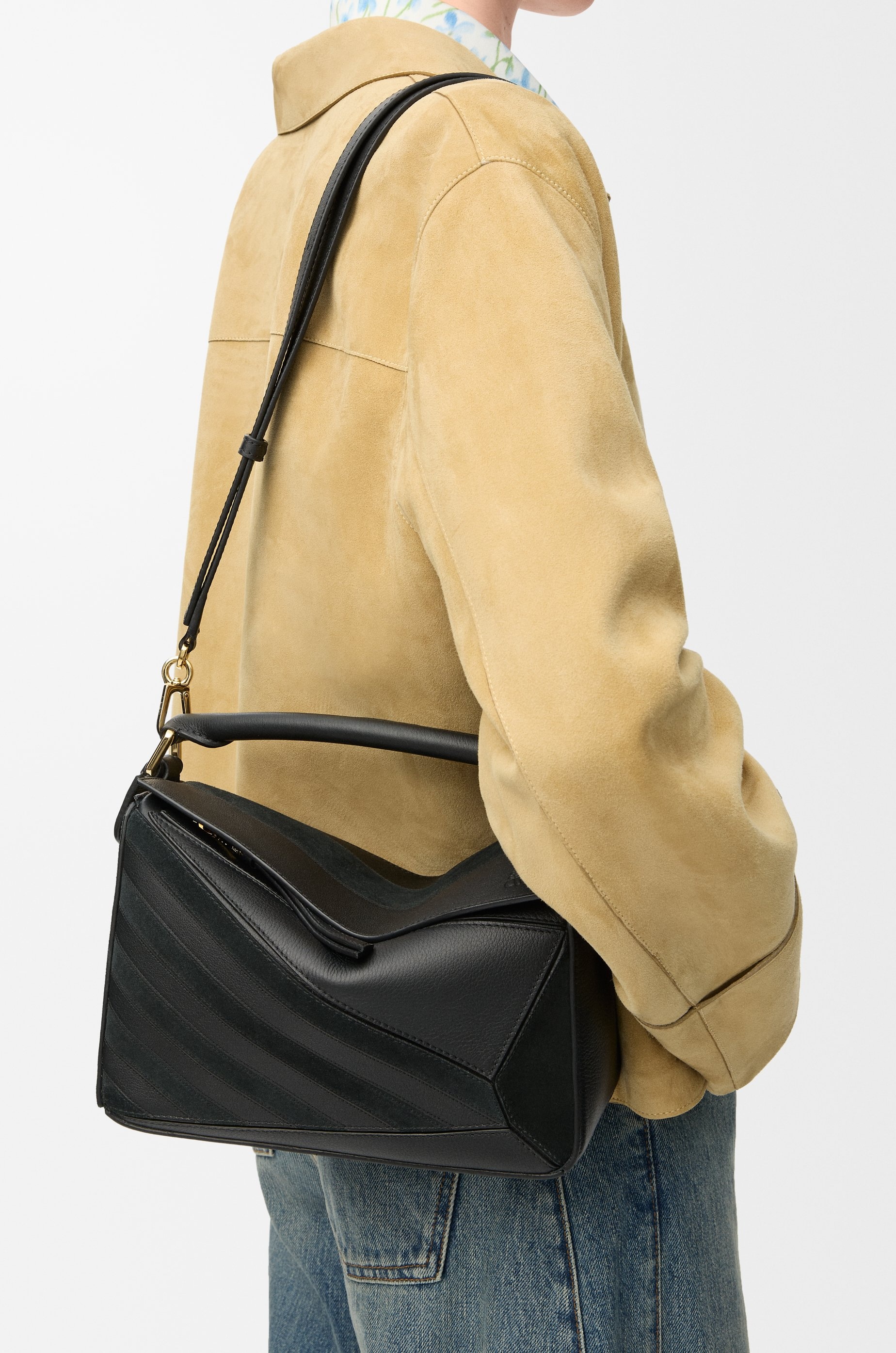 Small Puzzle bag in classic calfskin and suede - 2