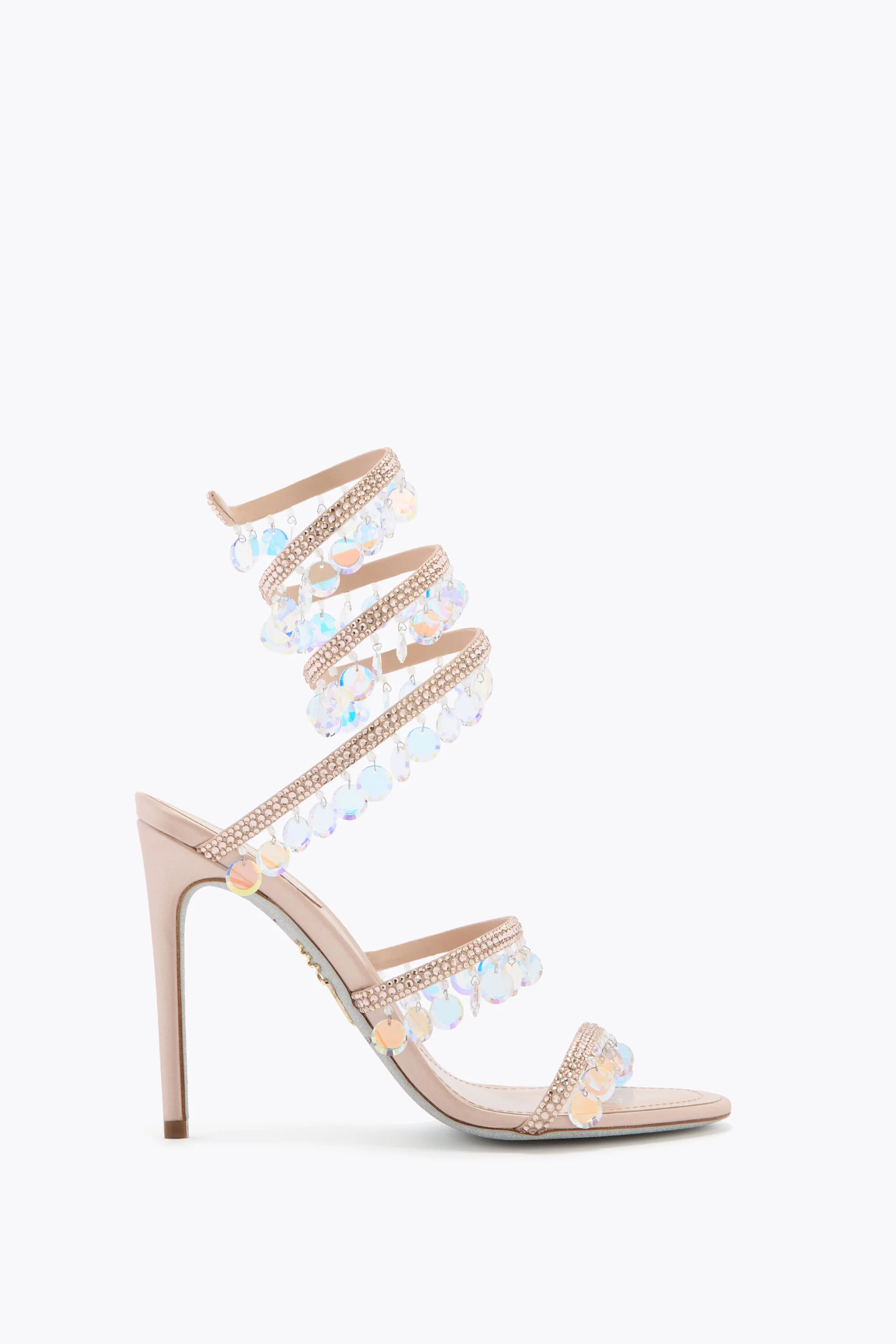 CHANDELIER POWDER PINK SANDAL WITH OVERSIZED CRYSTAL DROPS 105 - 1