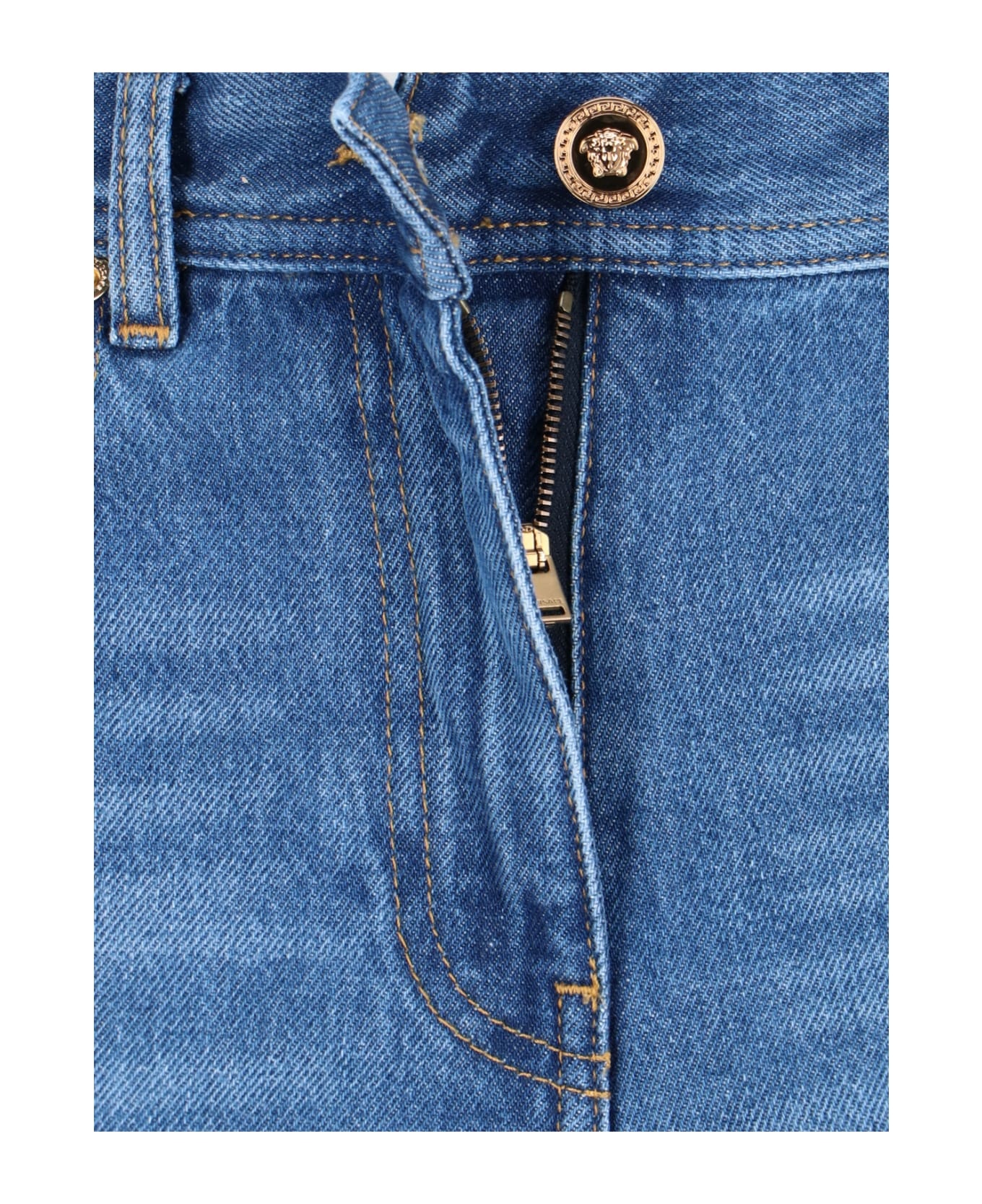 Blue Cotton Jeans - 5