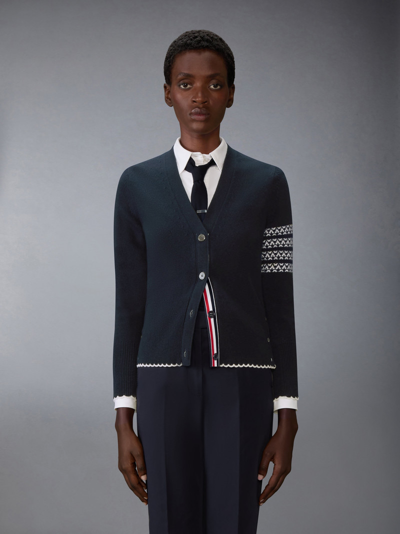 Thom Browne HOLIDAY MERINO HECTOR INTARSIA CARDIGAN outlook