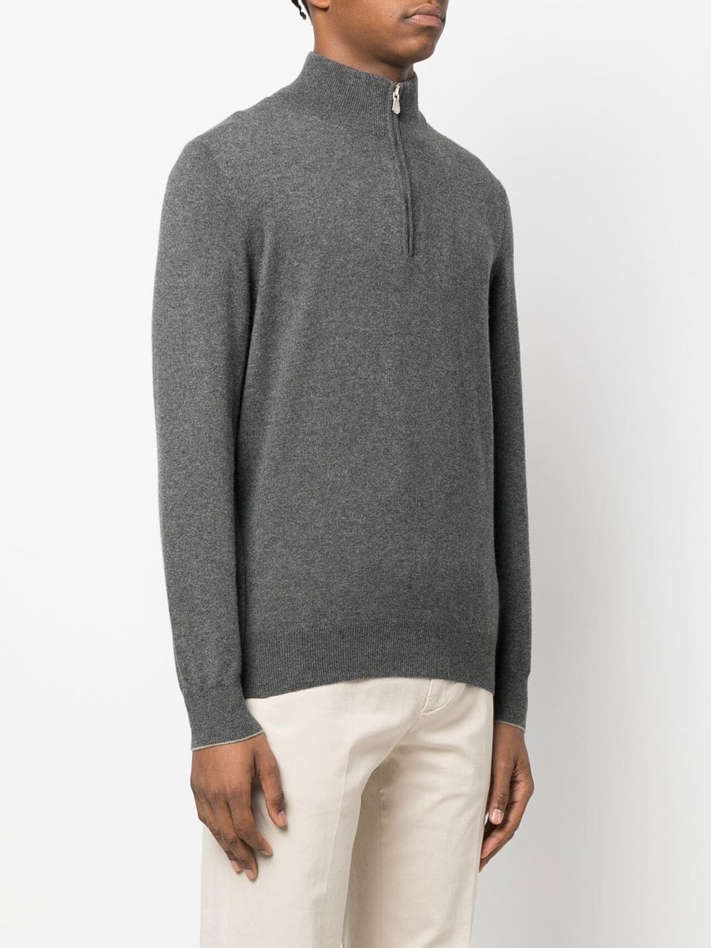 quarter-zip knitted jumper - 3