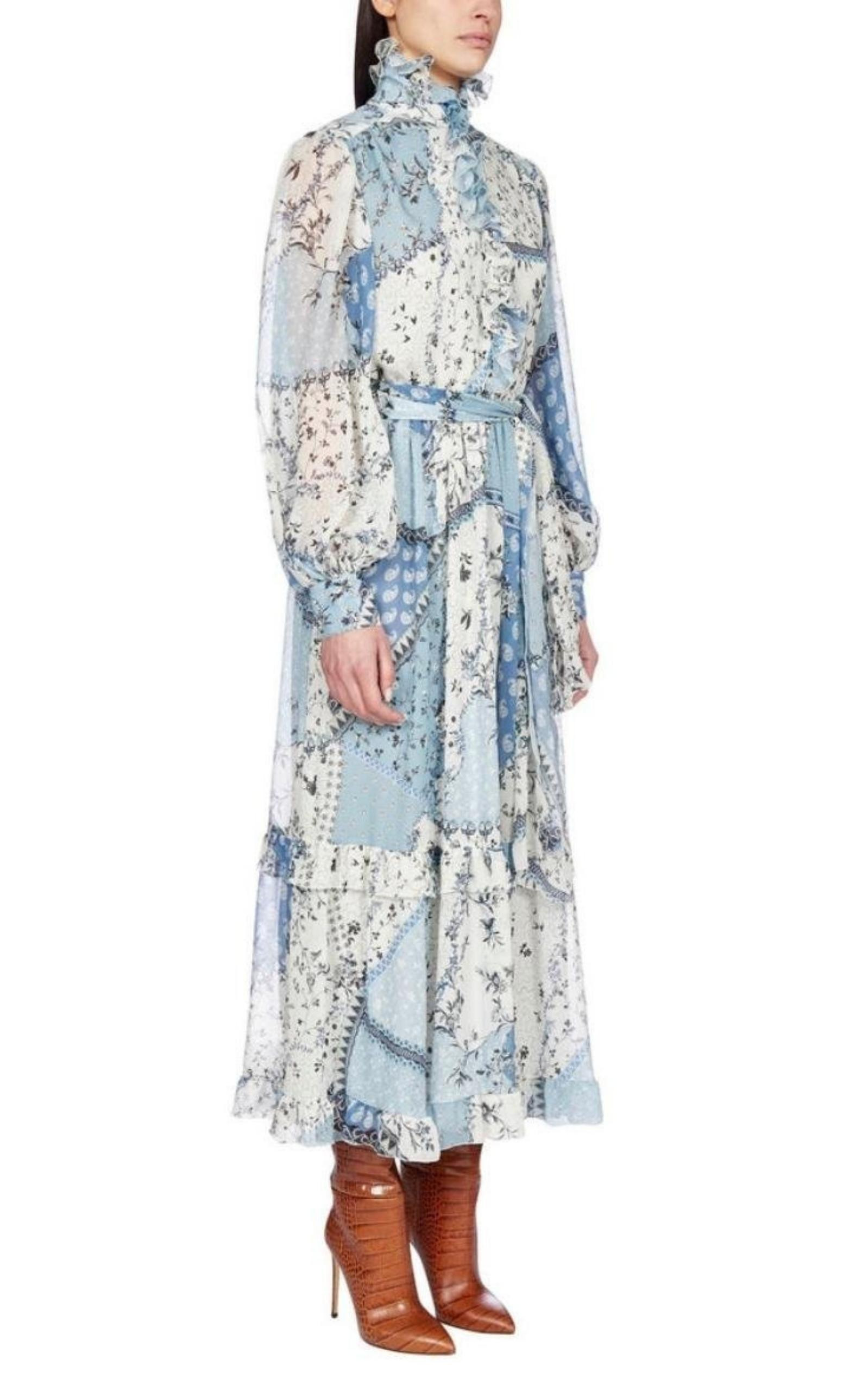 Chio Ruffled Floral-Print Silk-Chiffon Dress - 5