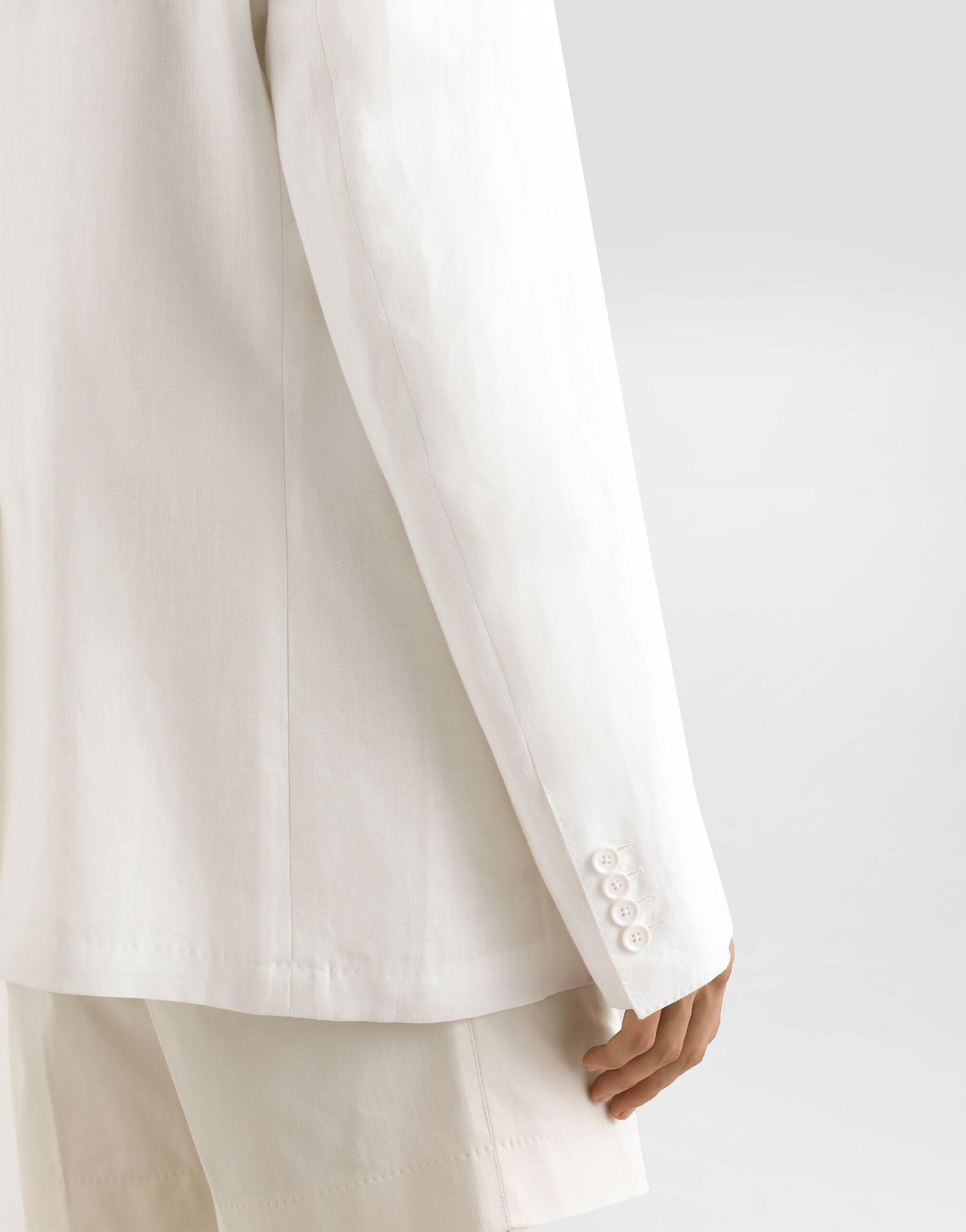 Single-breasted linen fabric jacket - 5
