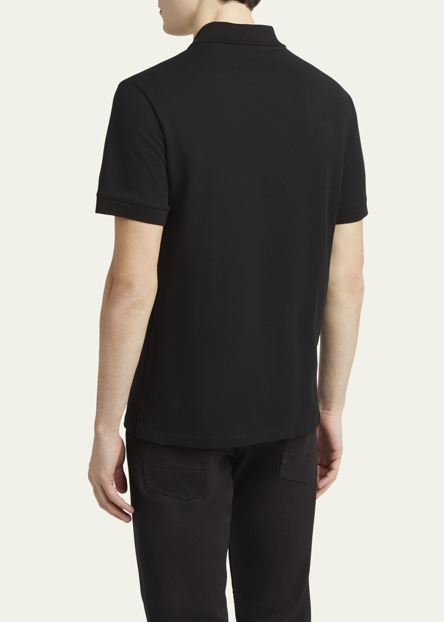 Men's Short-Sleeve Beaded Rose Piqué Polo Shirt - 3