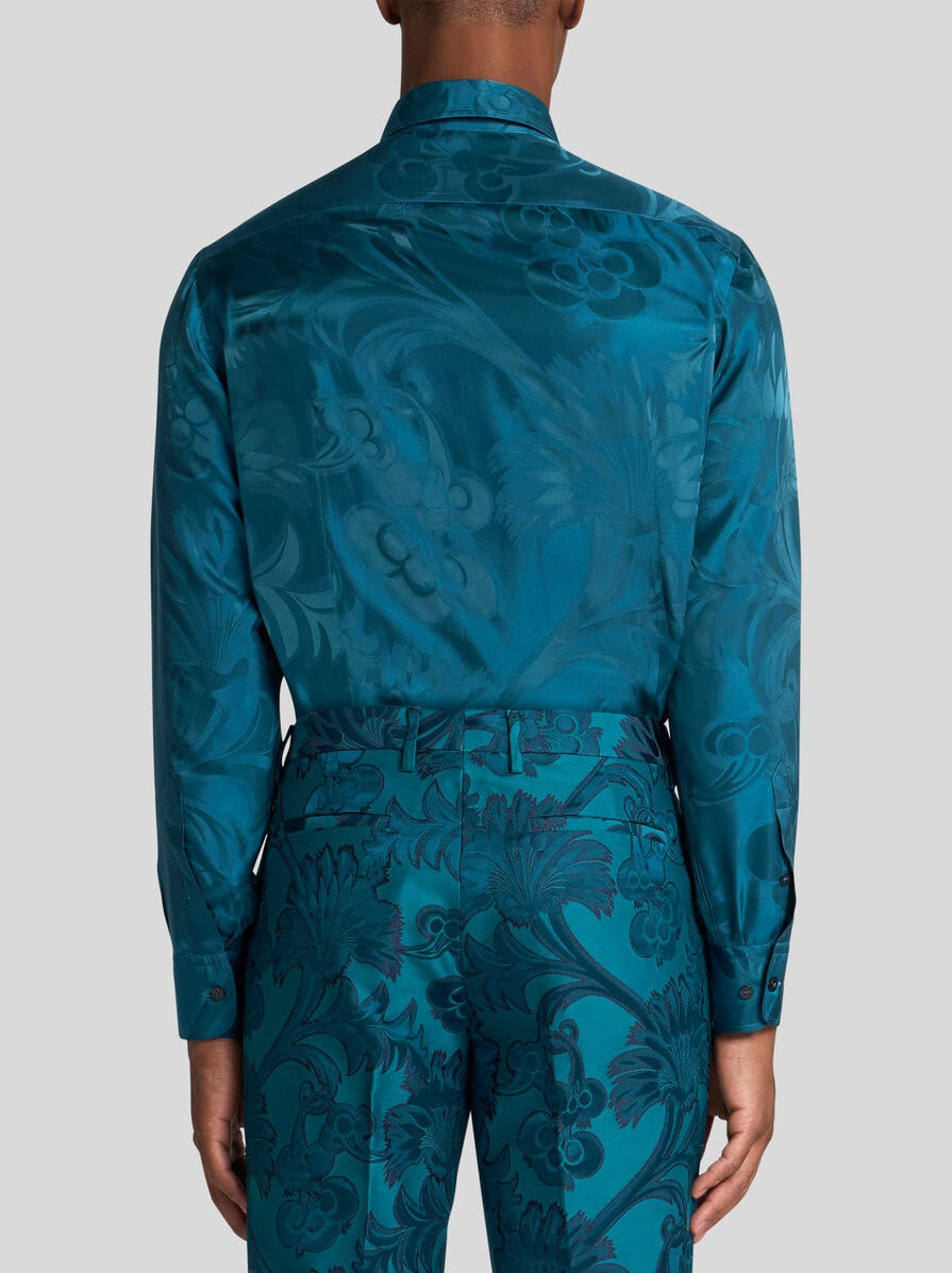 FLORAL LEAFY JACQUARD ROMA SHIRT - 4