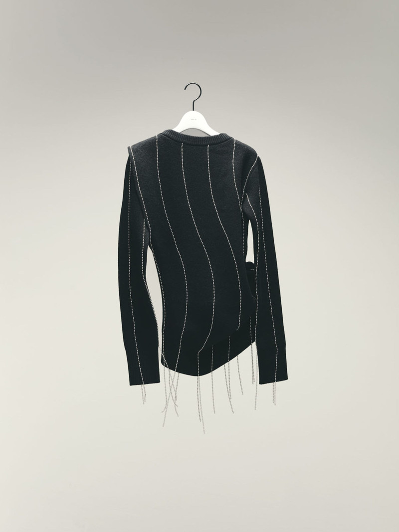 Chalk Stripe Knit Pullover 1