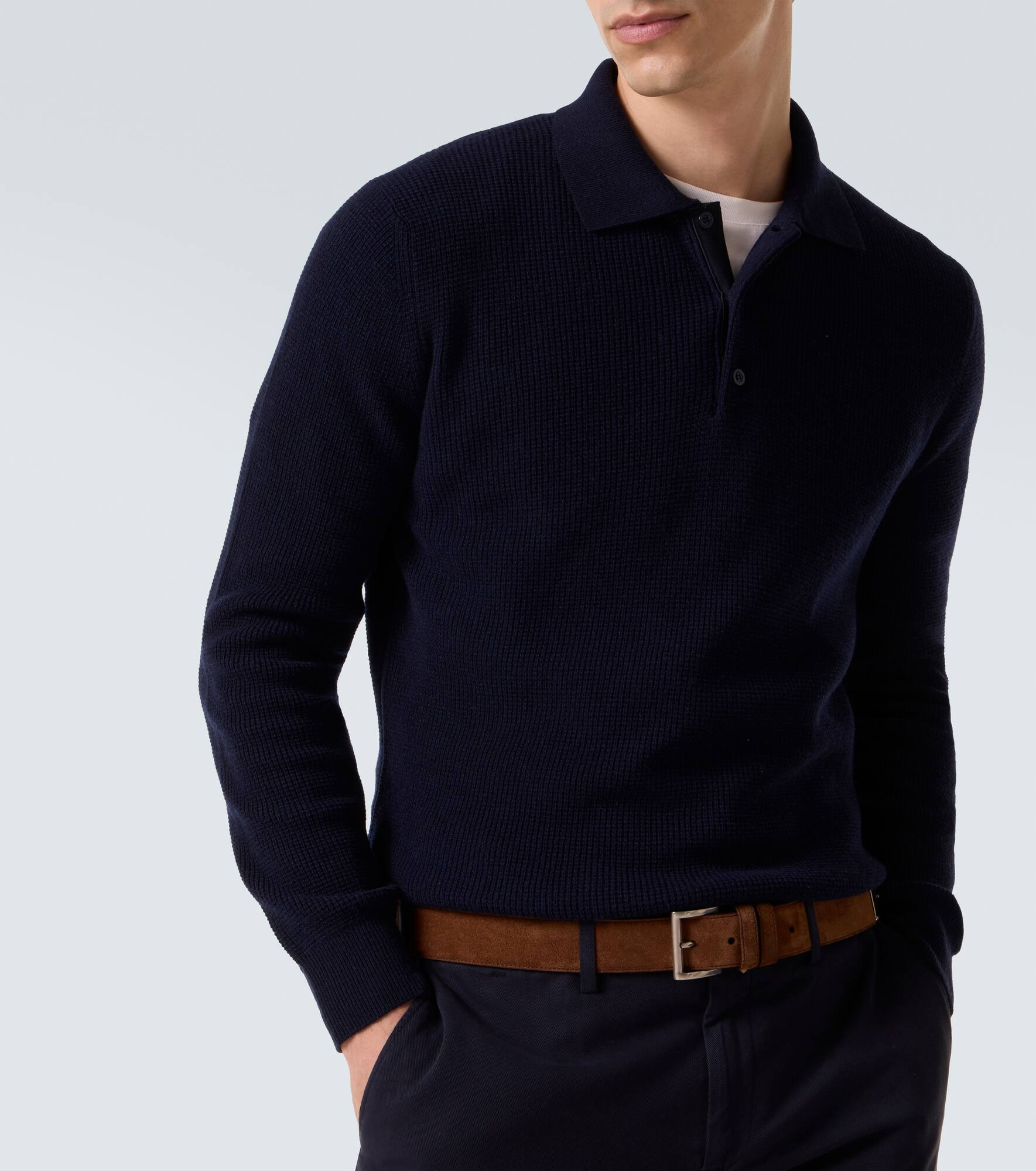 Wool and cashmere polo sweater - 5