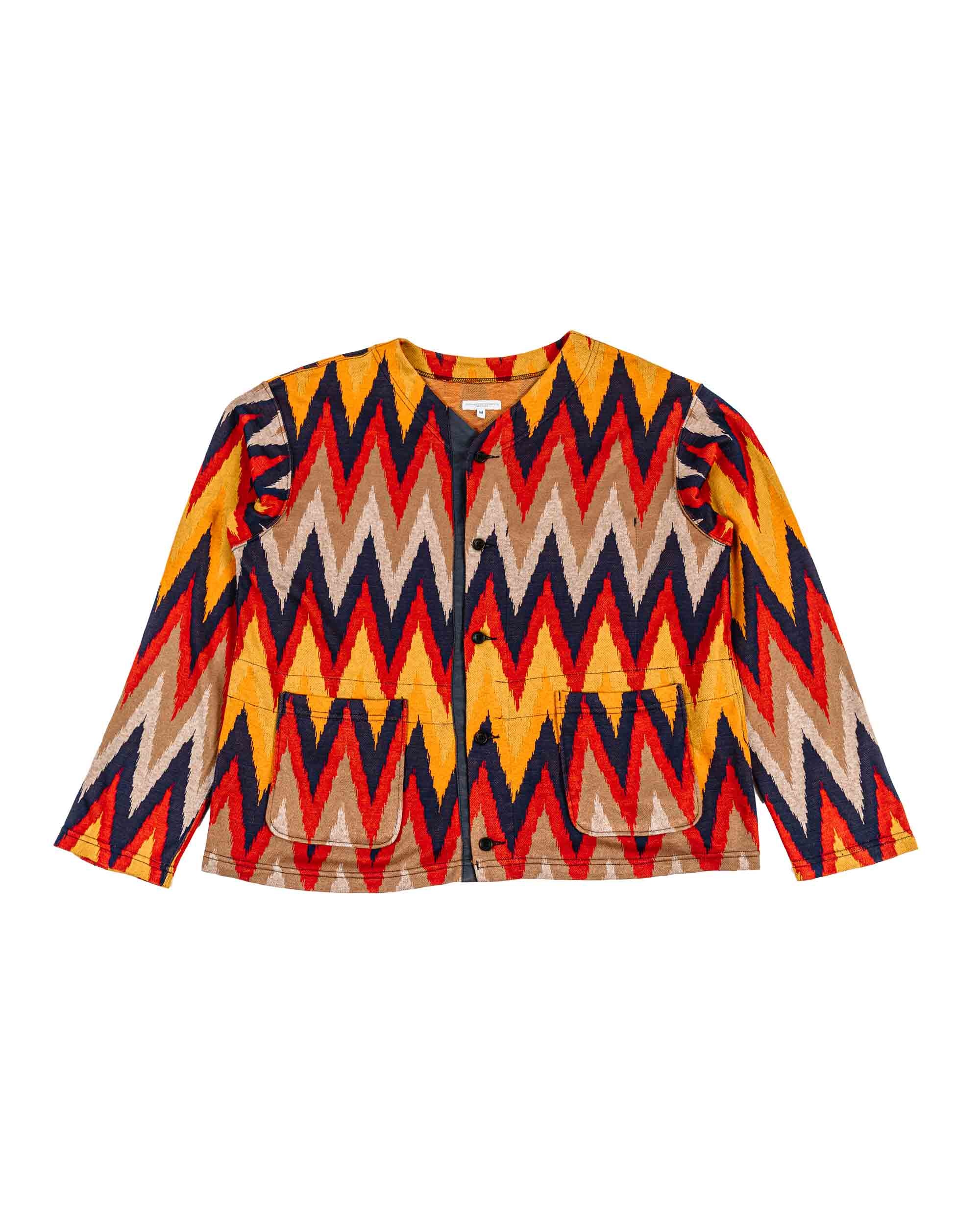 Knit Cardigan Red/Navy Ikat Knit - 1