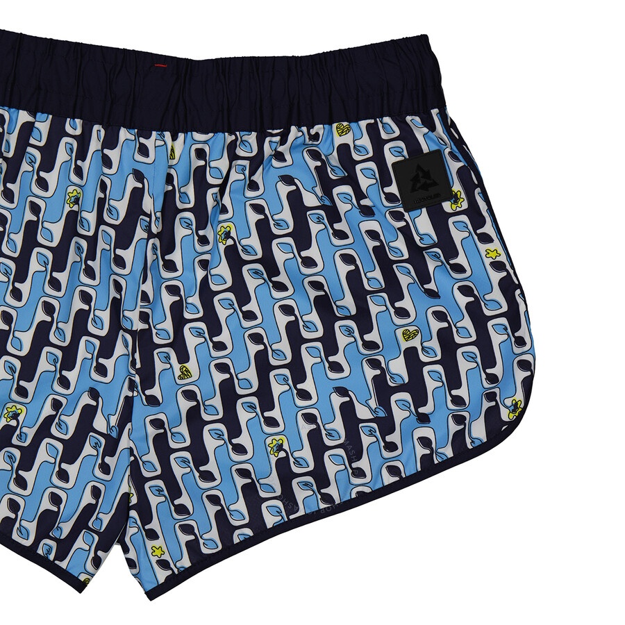 Moncler Grenoble Ladies Abstract Printed Shorts - Bright Blue - 7