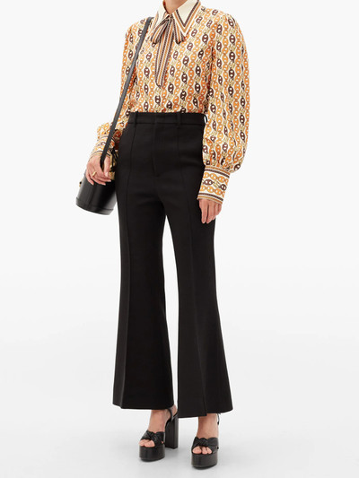 GUCCI High-rise wool-blend flared trousers outlook