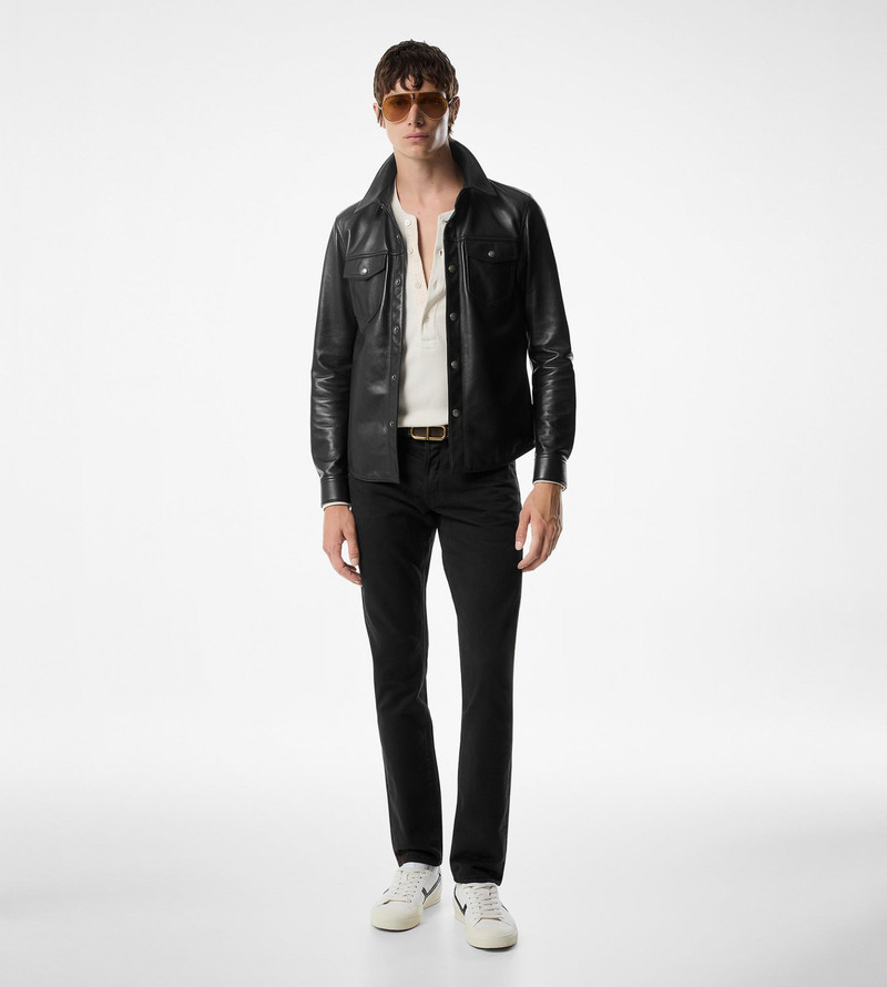 TOM FORD SHINY NAPPA PLONGE SNAP BUTTON OUTERSHIRT outlook