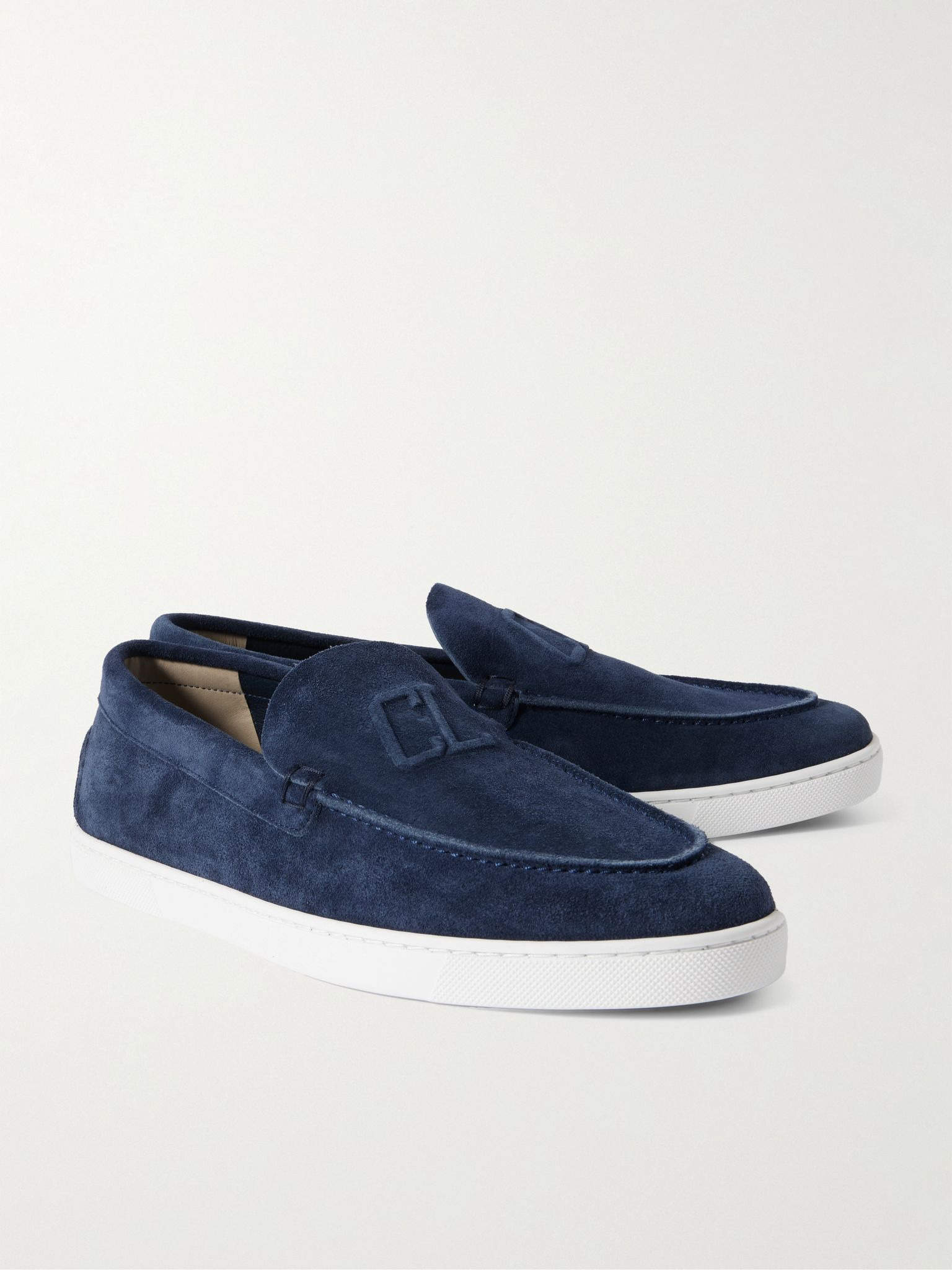 Varsiboat Logo-Embossed Suede Loafers Navy - 4