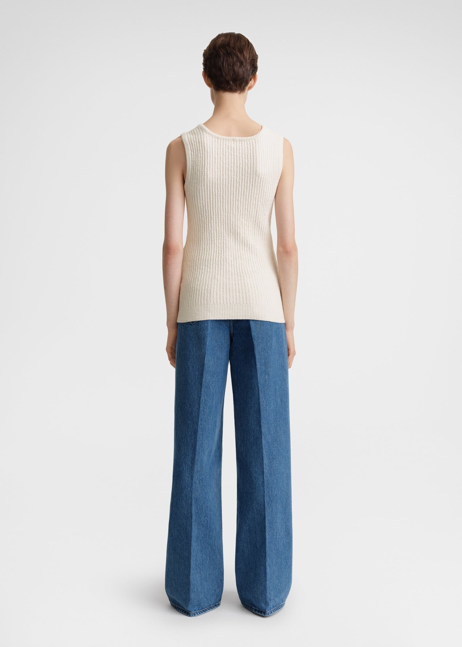 Textured rib tank ecru - 4