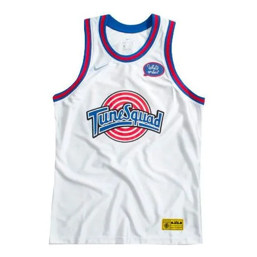 Nike x Tune Squad Crossover Embroidered Logo Basketball Sports Jersey LeBron James 23 White CW4278-1 - 1