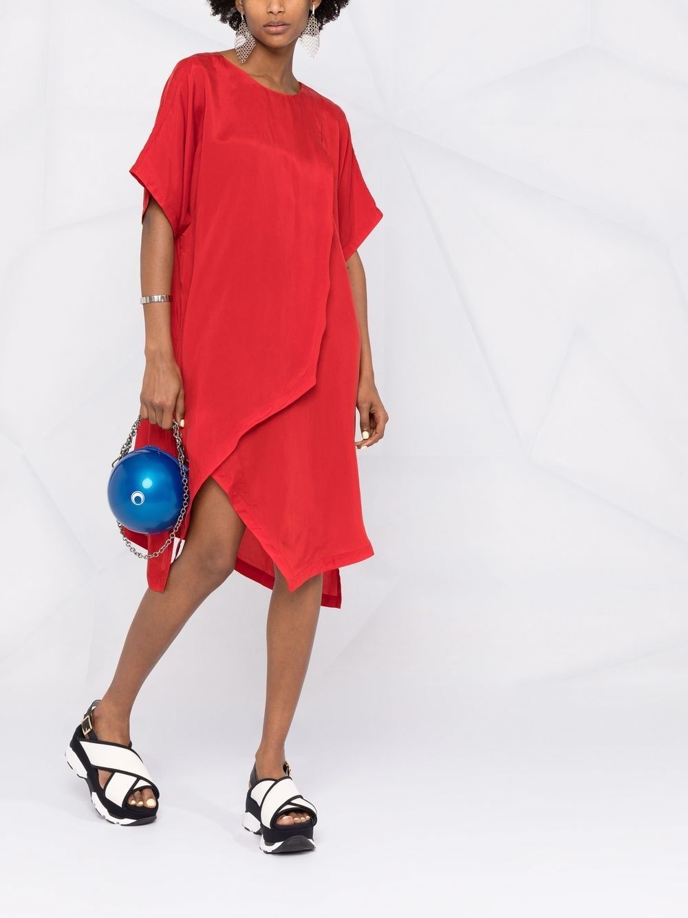 draped midi dress - 2