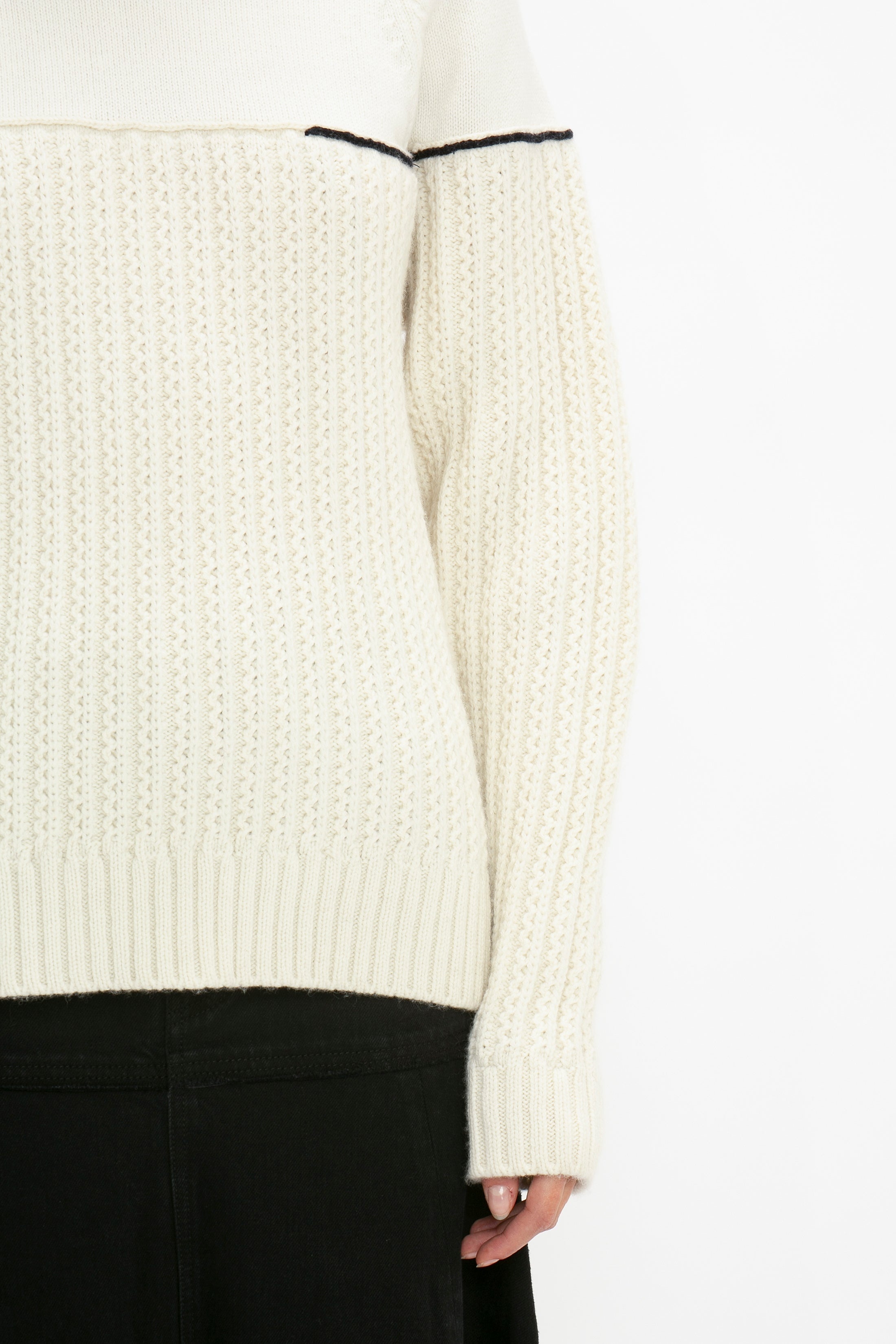 Collar Detail Jumper In Natural - 5