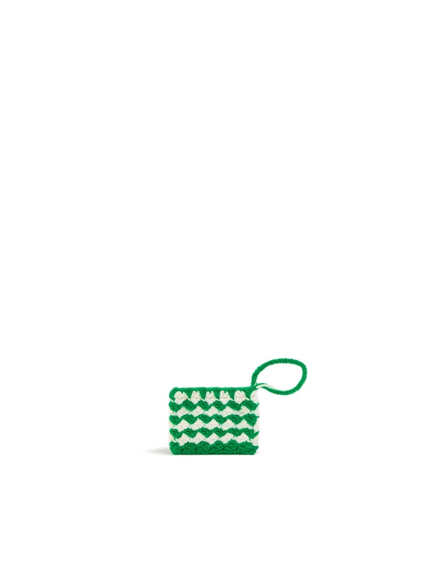 GREEN CROCHET MARNI MARKET MINI ROSAL POUCH - 2