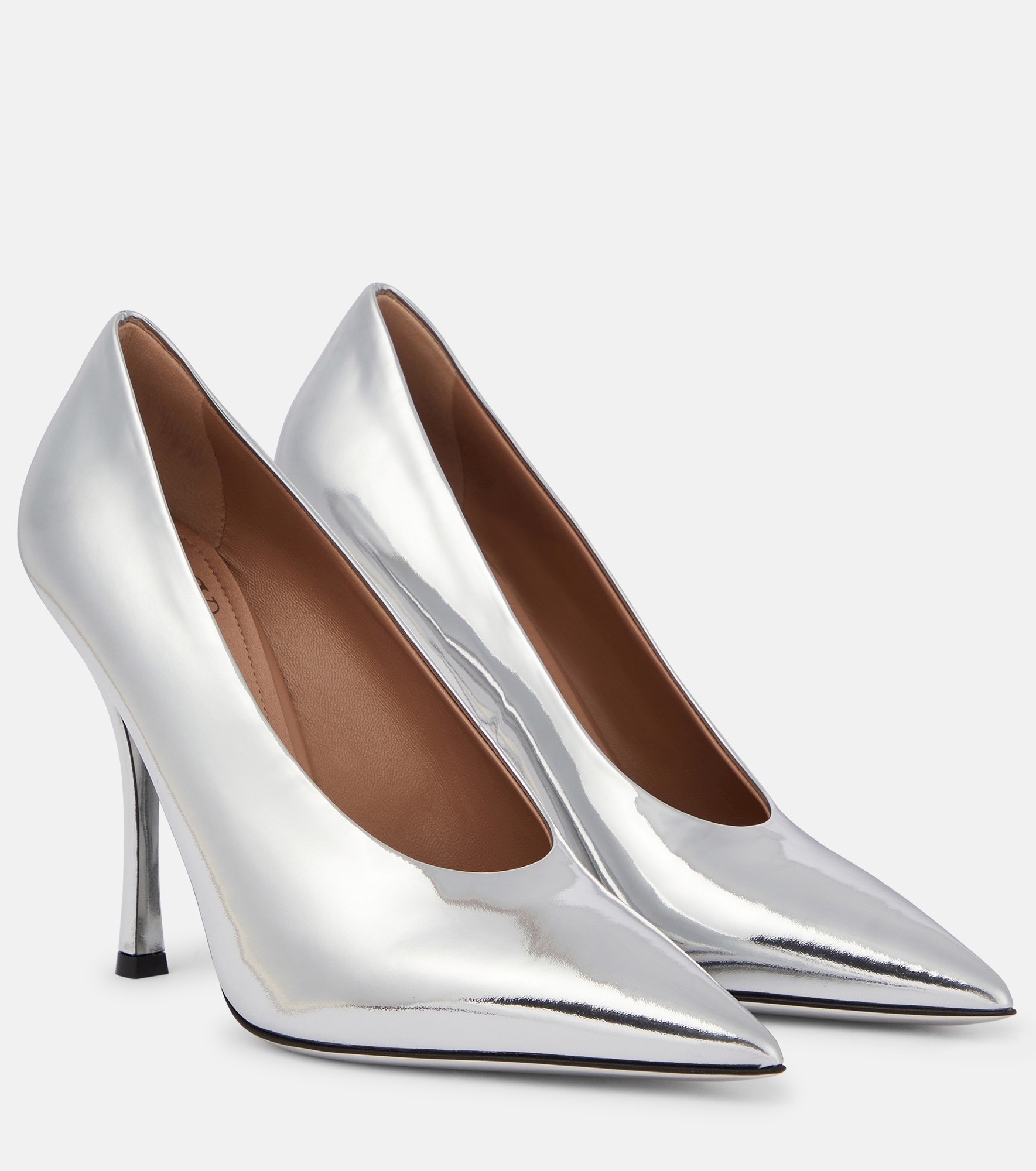 Nite-Out mirrored leather pumps - 1