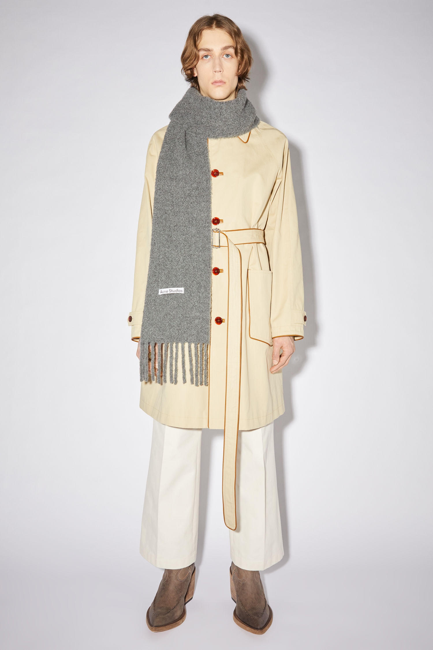 Large boucle scarf - Grey 2