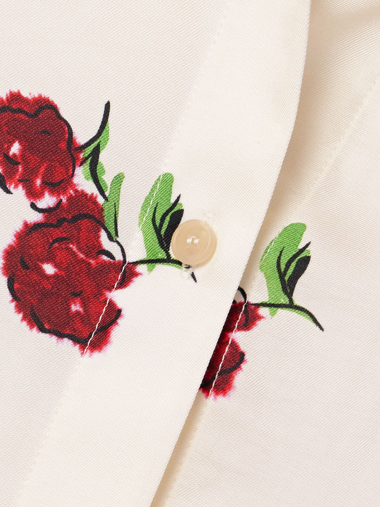 Argo printed silk-twill shirt Ecru - 4
