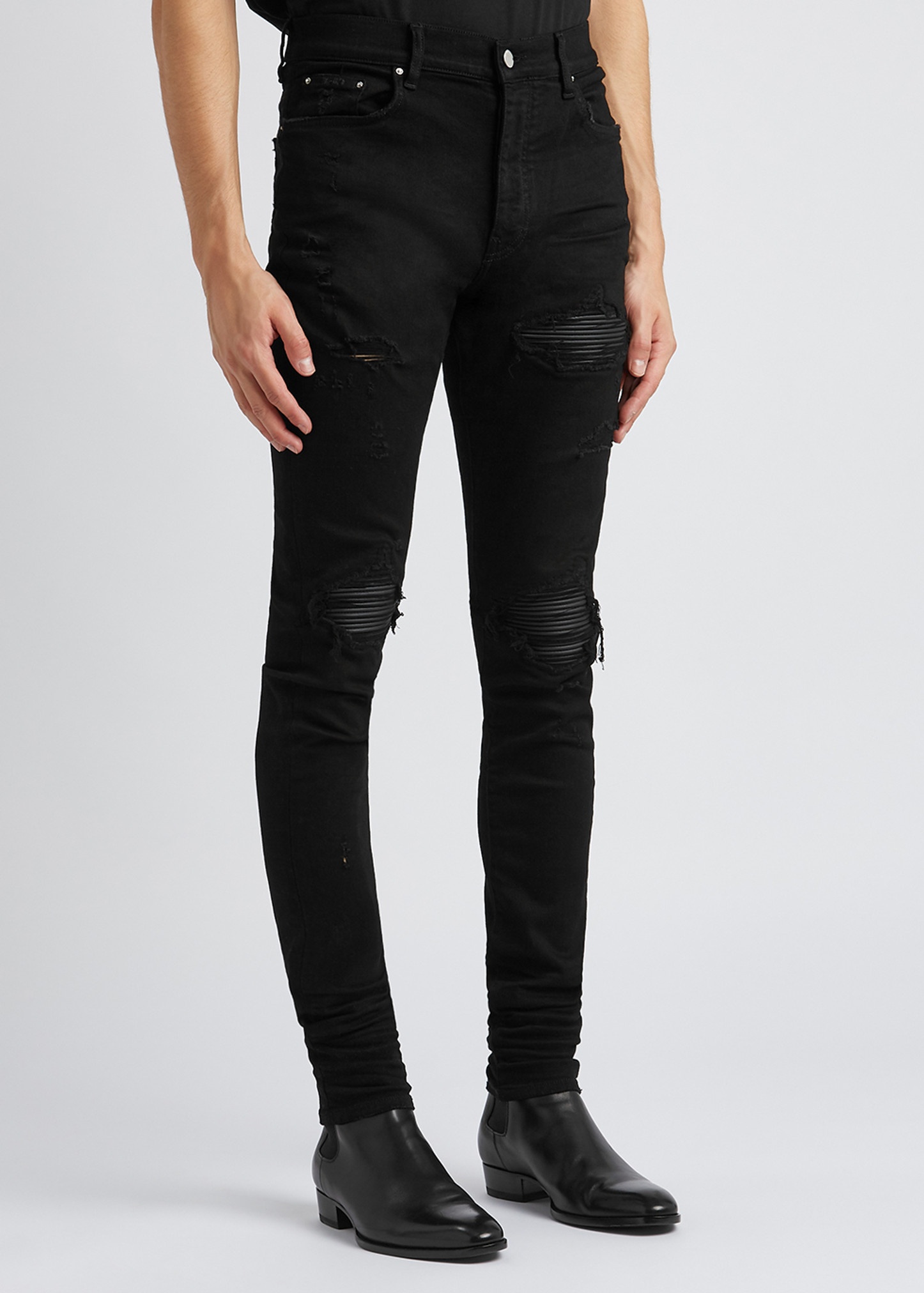 MX1 black distressed skinny jeans - 2