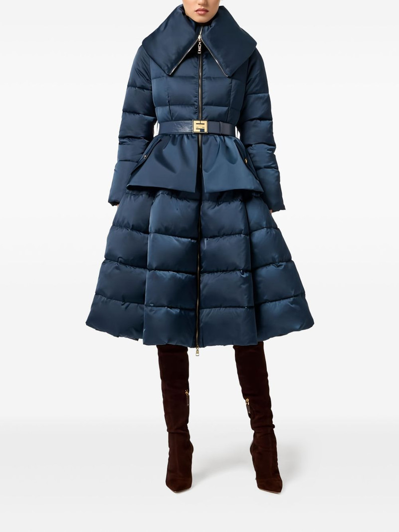 ELISABETTA FRANCHI padded circle-skirt down coat outlook