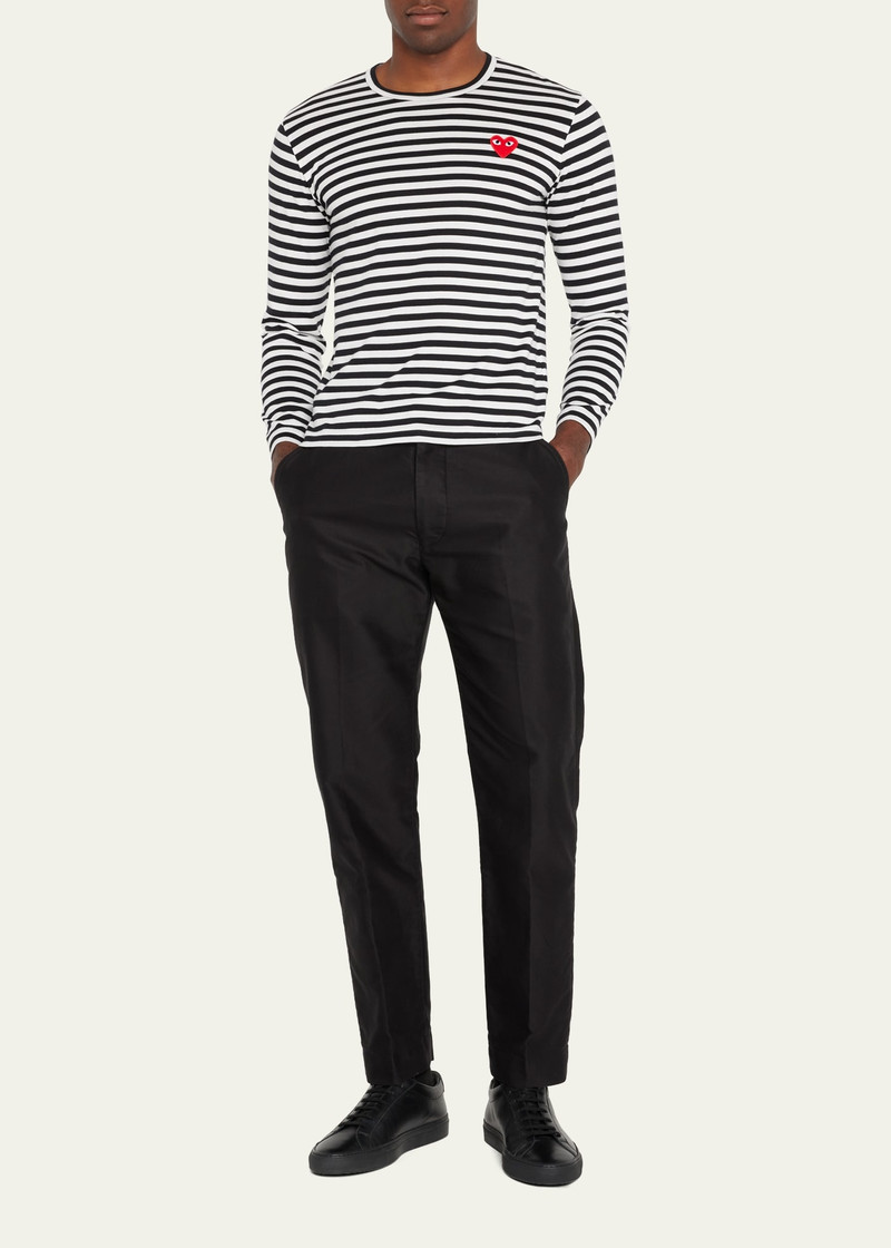 Comme Des Garçons Men's Striped T-Shirt with Small Heart outlook