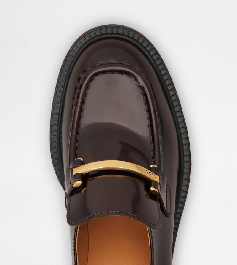 LOAFERS IN LEATHER - BURGUNDY 4