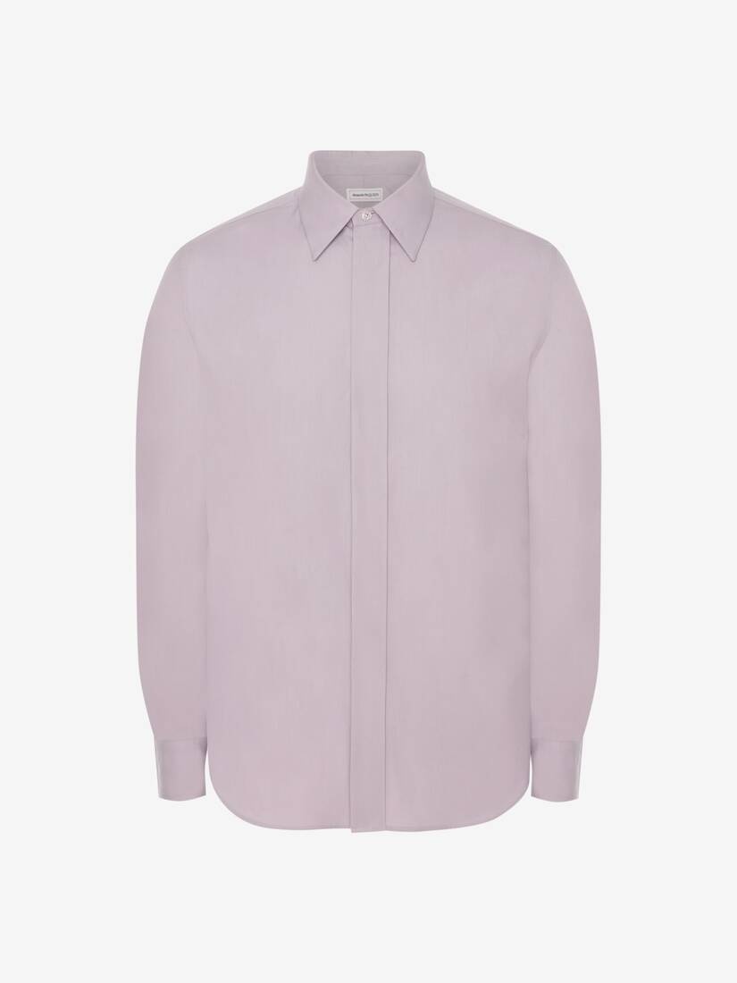 Men's Dropped Shoulder Poplin Shirt in Lilac - 1