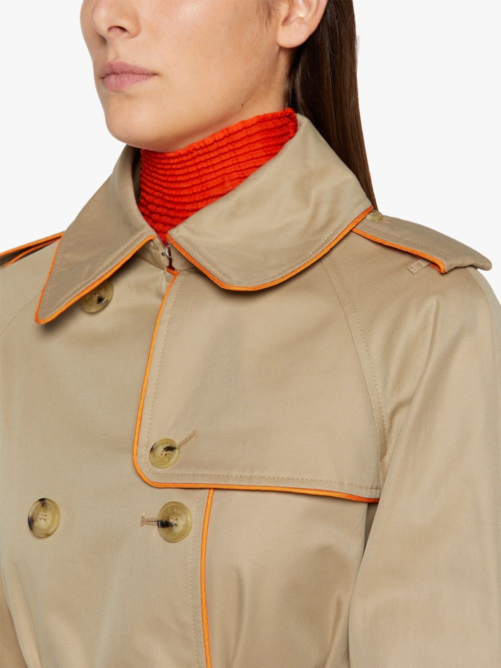 NORRIE HONEY & ORANGE COTTON TRENCH COAT | LMT-009 - 5
