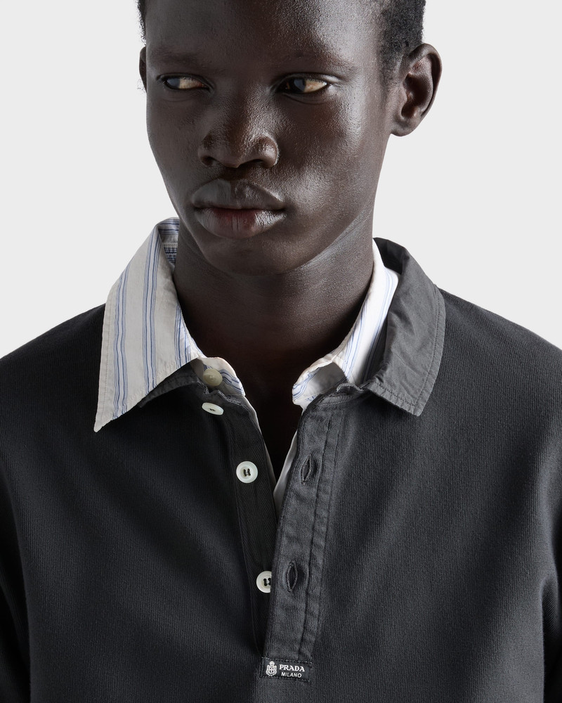 Long-sleeved cotton polo shirt 3