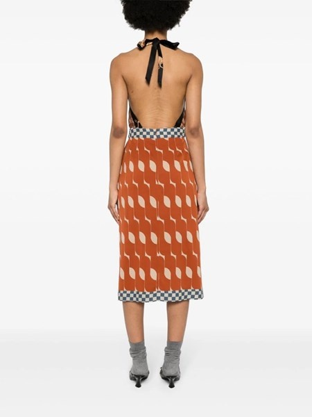 Silk blend satin midi dress with print - 4