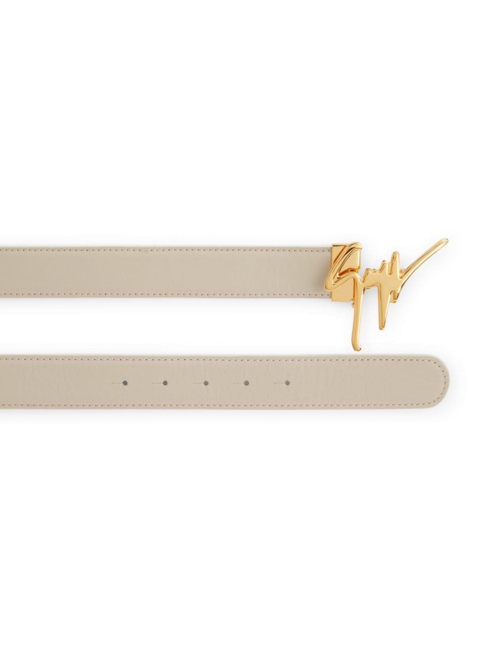 logo-buckle leather belt - 2